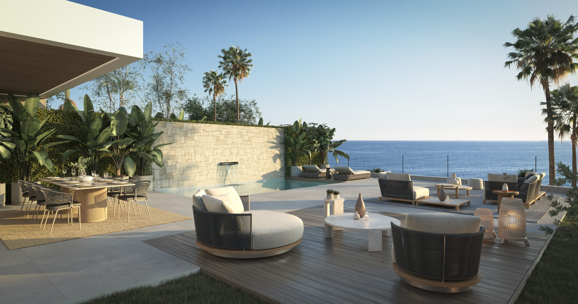 Villa Two WaveView Frontline Beach La Cala NVOGA Marbella Realty Pool Terrace